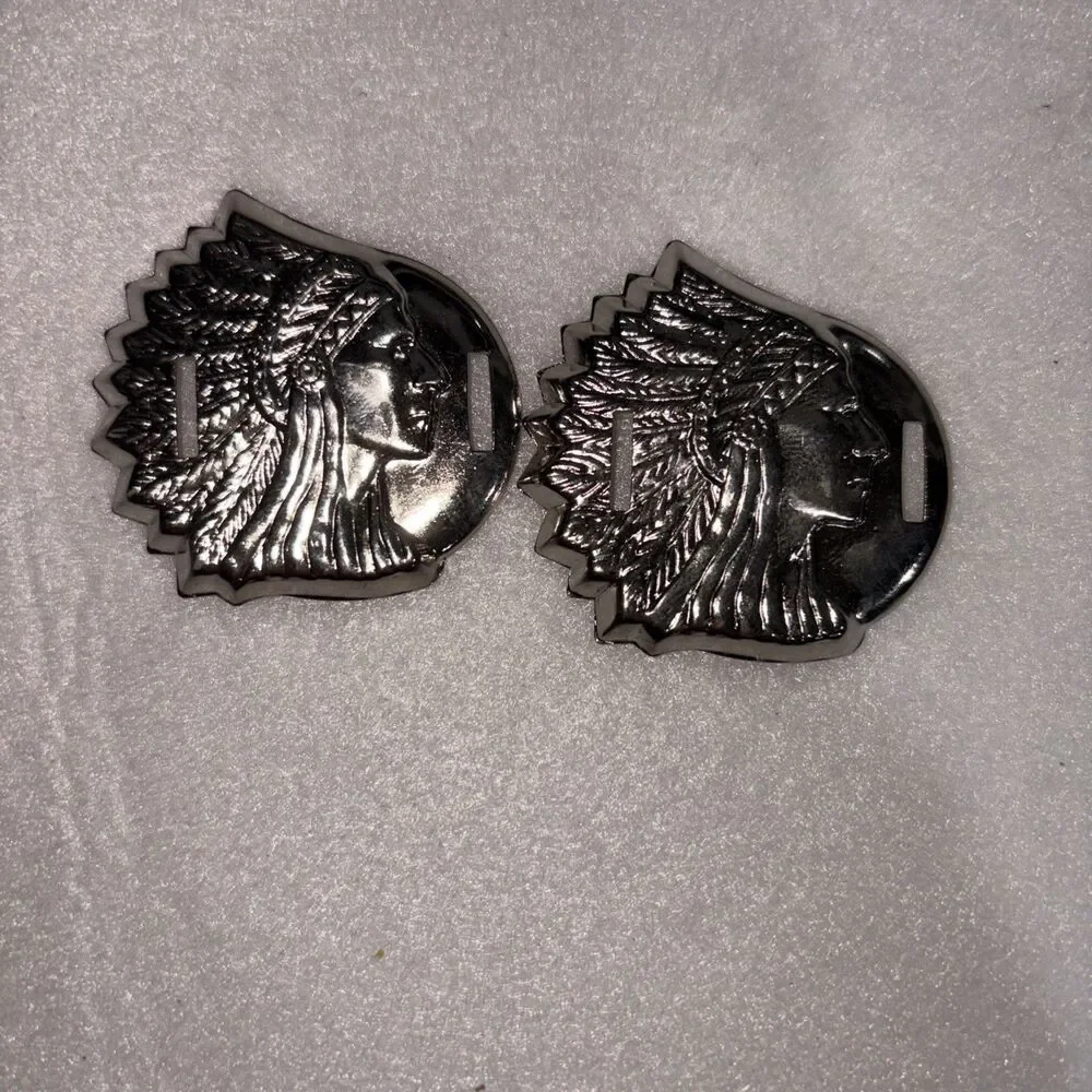 Vintage Native American Silver Tone Metal Conchos Scarf Belt Set Of Two